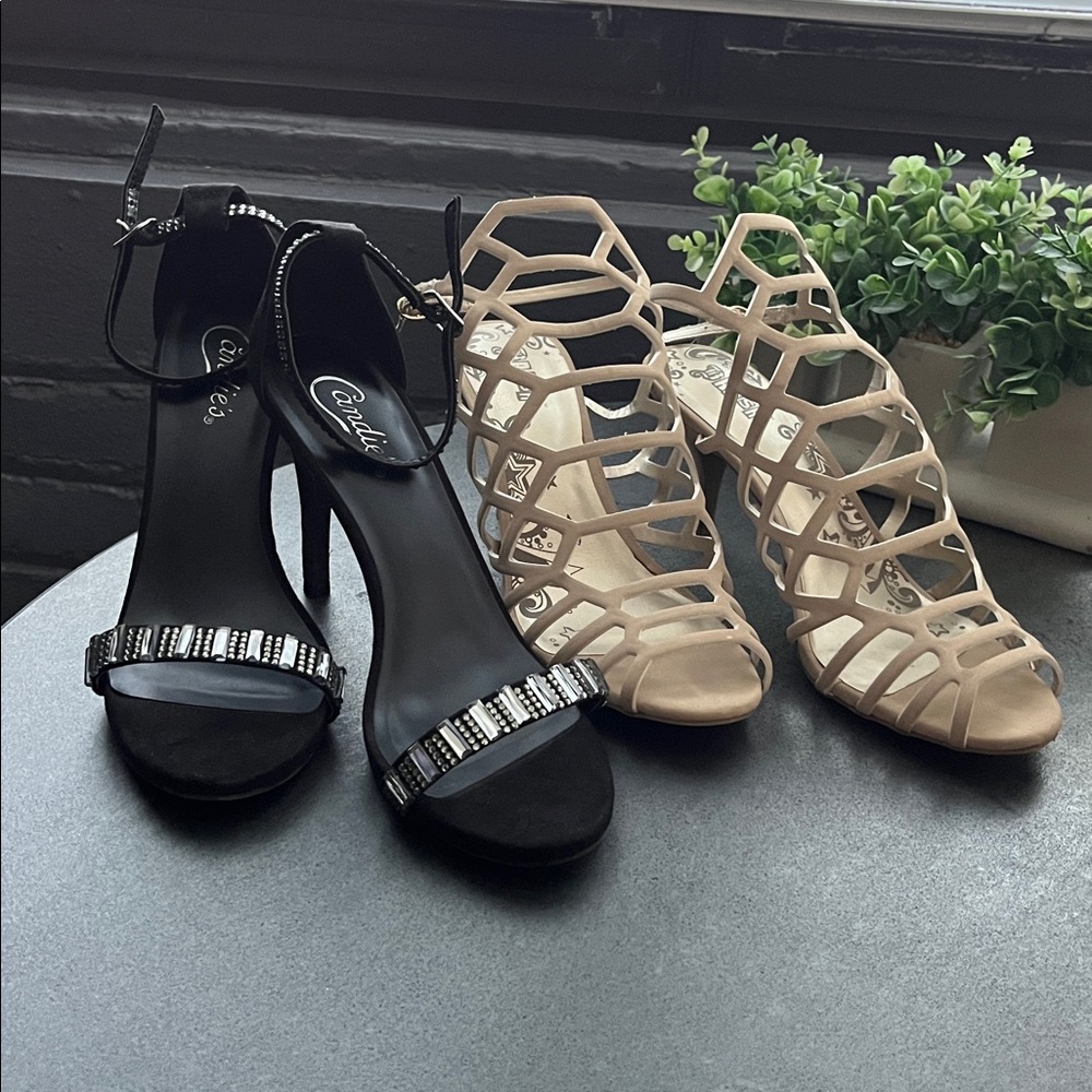 Black and Beige Heels Set